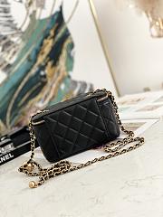 Chanel Small Vanity Case with Chain Pearl Crush Black Lambskin - 2