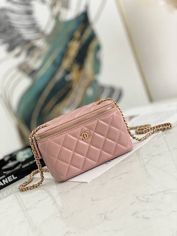 Chanel Small Vanity Case with Chain Pearl Crush Pink Lambskin