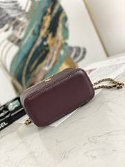 Chanel Small Vanity Case with Chain Pearl Crush Burgundy Lambskin - 4