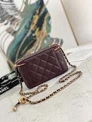 Chanel Small Vanity Case with Chain Pearl Crush Burgundy Lambskin - 3