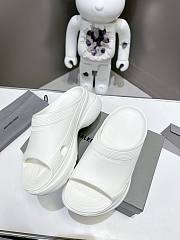 Balenciaga Women's Pool Crocs Slide Sandal In White - 5
