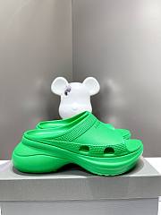 Balenciaga Women's Pool Crocs Slide Sandal In Green - 1