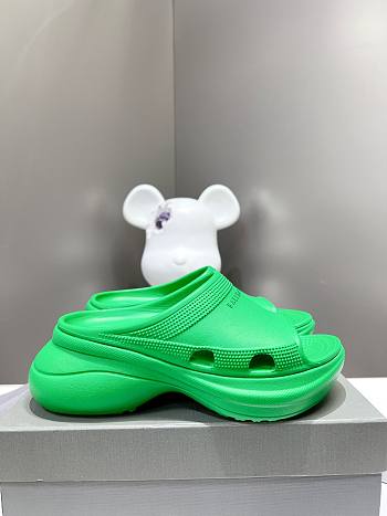 Balenciaga Women's Pool Crocs Slide Sandal In Green