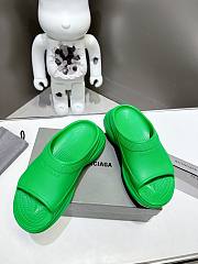 Balenciaga Women's Pool Crocs Slide Sandal In Green - 5