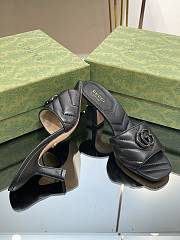 Gucci Women's Double G Mid-Heel Slide Sandal Black - 6