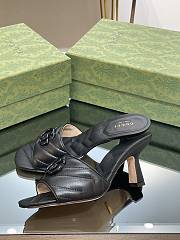 Gucci Women's Double G Mid-Heel Slide Sandal Black - 4