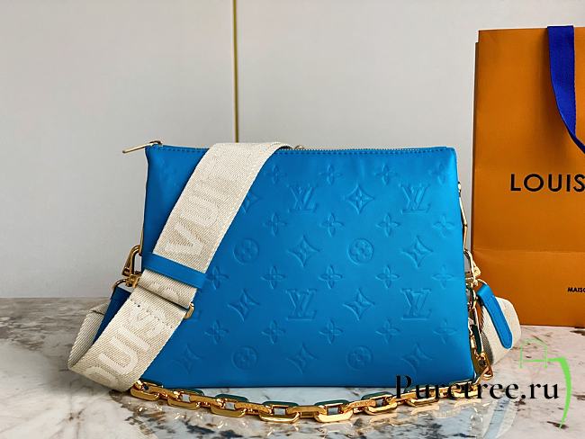 LV Coussin PM Blue Lambskin size 26 x 20 x 12 cm - 1