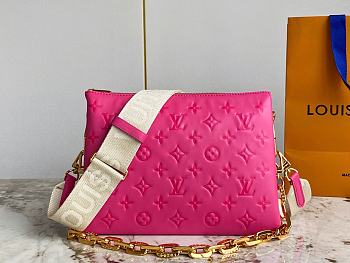 LV Coussin PM Pink Lambskin size 26 x 20 x 12 cm
