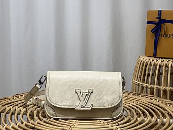 LV Buci Quartz White Epi Leather M59457 size 24.5 x 15.5 x 9 cm