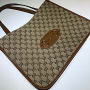Gucci Horsebit 1955 Tote Bag Brown GG Canvas Leather 38x28.5x13 cm - 4
