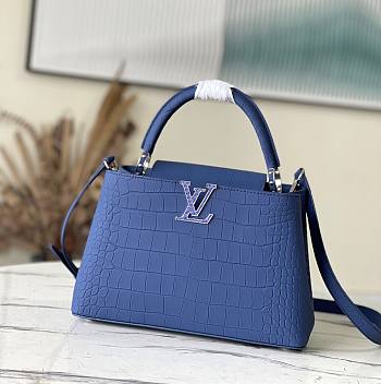 Louis Vuitton LV Capucines Blue Crocodile Pattern Size 31 x 20 x 11 cm