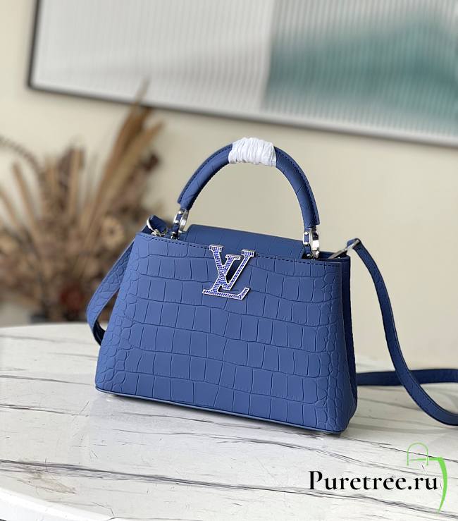 Louis Vuitton LV Capucines Blue Crocodile Pattern Size 27 x 18 x 9 cm - 1
