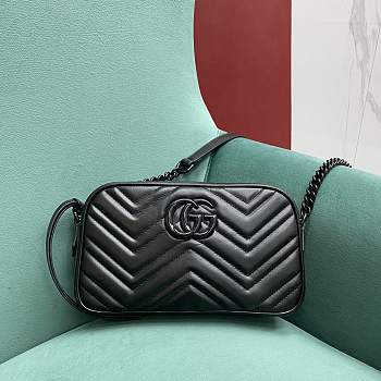 Gucci GG Marmont Small Shoulder Bag Full Black 447632 size 24x7x13 cm