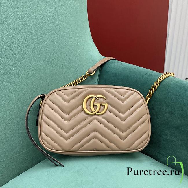 Gucci GG Marmont Small Shoulder Bag Dusty Pink 447632 size 24x7x13 cm - 1
