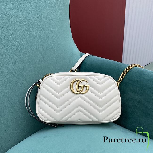 Gucci GG Marmont Small Shoulder Bag White 447632 size 24x7x13 cm - 1