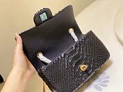 Chanel Classic Small Flap Bag Black Python Leather 20cm - 6