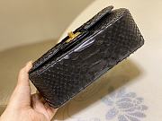 Chanel Classic Small Flap Bag Black Python Leather 20cm - 3