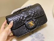 Chanel Classic Small Flap Bag Black Python Leather 20cm - 2