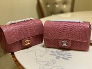 Chanel Classic Small Flap Pink Bag Python Leather 20cm - 1