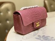 Chanel Classic Small Flap Pink Bag Python Leather 20cm - 6