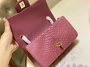 Chanel Classic Small Flap Pink Bag Python Leather 20cm - 3
