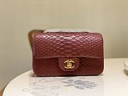 Chanel Classic Small Flap Burgundy Bag Python Leather 20cm - 1