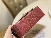 Chanel Classic Small Flap Burgundy Bag Python Leather 20cm - 6