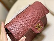 Chanel Classic Small Flap Burgundy Bag Python Leather 20cm - 4