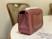 Chanel Classic Small Flap Burgundy Bag Python Leather 20cm - 3