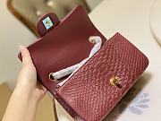 Chanel Classic Small Flap Burgundy Bag Python Leather 20cm - 2
