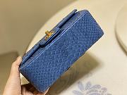 Chanel Classic Small Flap Bag Blue Python Leather 20cm - 6