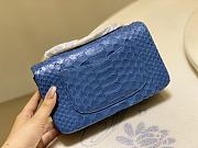 Chanel Classic Small Flap Bag Blue Python Leather 20cm - 5