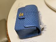 Chanel Classic Small Flap Bag Blue Python Leather 20cm - 4
