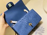 Chanel Classic Small Flap Bag Blue Python Leather 20cm - 2
