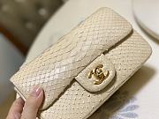 Chanel Classic Small Flap Bag Beige Black Python Leather 20cm - 4