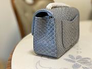 Chanel Classic Small Flap Bag Gray Python Leather 20cm - 6