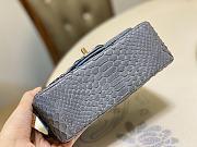 Chanel Classic Small Flap Bag Gray Python Leather 20cm - 5