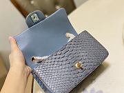 Chanel Classic Small Flap Bag Gray Python Leather 20cm - 4