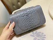 Chanel Classic Small Flap Bag Gray Python Leather 20cm - 3