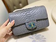 Chanel Classic Small Flap Bag Gray Python Leather 20cm - 2