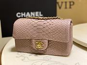 Chanel Classic Small Flap Light Pink Bag Python Leather 20cm - 1
