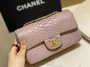 Chanel Classic Small Flap Light Pink Bag Python Leather 20cm - 4
