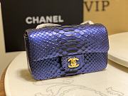 Chanel Classic Small Flap Bag Purple Python Leather 20cm - 1