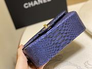 Chanel Classic Small Flap Bag Purple Python Leather 20cm - 5