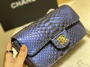 Chanel Classic Small Flap Bag Purple Python Leather 20cm - 3