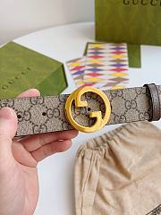 Gucci Reversible GG Supreme Belt Gold Hardware 4 cm - 5