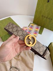 Gucci Reversible GG Supreme Belt Gold Hardware 4 cm - 3