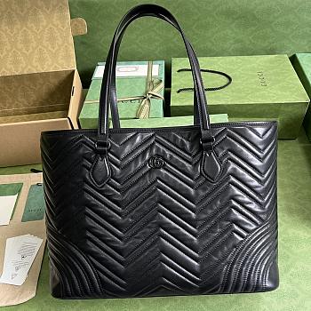 Gucci GG Marmont Large Tote Bag Black 739684 size 38.5x29x14 cm