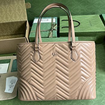 Gucci GG Marmont Large Tote Bag Beige 739684 size 38.5x29x14 cm