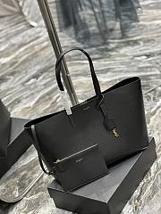 YSL Bold East/West Shopping Bag In Black Grained Leather size 38x28x13 cm - 5